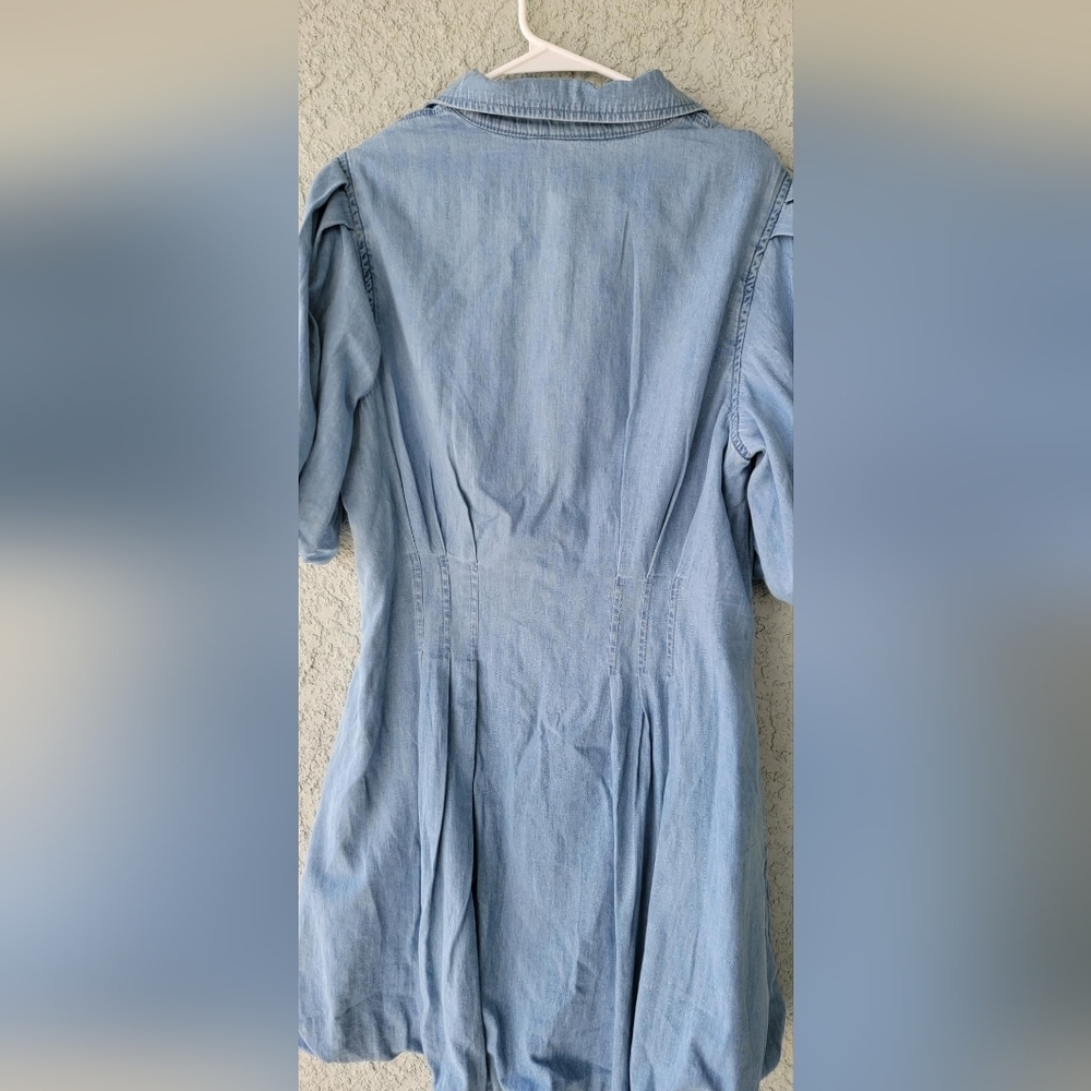 NWT GAP Light Blue Button-Up Mini Dress - Picture 5 of 10